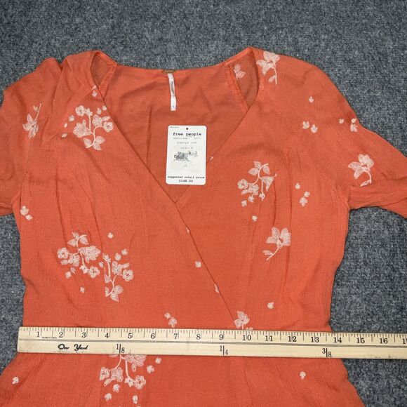 Free People Orange Floral Mini Dress - Picture 5 of 10